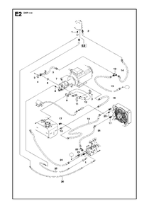 Hydraulic Hoses Power Pack Diagram and Parts List for DXR140 (1 & Above)(2013-08) Husqvarna Demolition Hammer