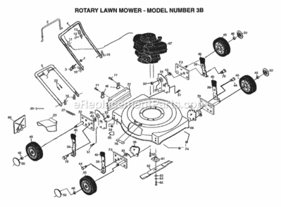 Page A Diagram and Parts List for 3B 1999 And Before Husqvarna Lawn Mower