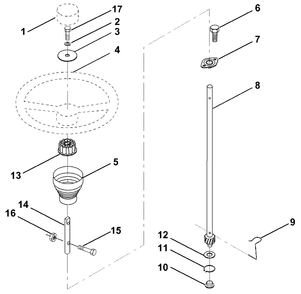 Steering Wheel Diagram and Parts List for LR121 (954140001-A)(1996-08) Husqvarna Lawn Tractor