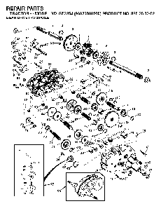 Transmission Diagram and Parts List for GT2254 (96025000200)(2005-05) Husqvarna Lawn Tractor