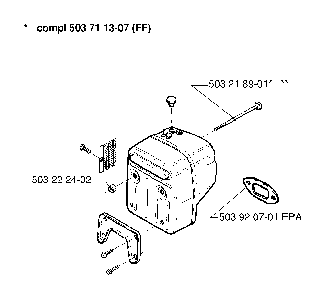 Muffler Diagram and Parts List for 394XPEPA 19980900001-Current Husqvarna Chainsaw