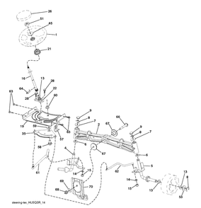 Steering Diagram and Parts List for LGT2654 (96045003800)(2011-09) Husqvarna Lawn Tractor