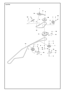 Clutch Diagram and Parts List for P524XREFI  Husqvarna Lawn Tractor