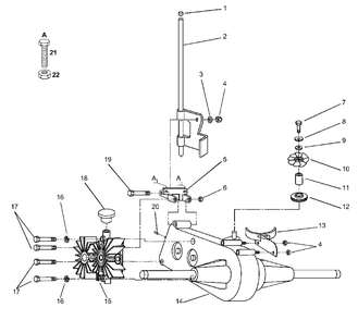 Transaxle And Pump Assembly Diagram and Parts List for YT161H (127589)(1990-11) Husqvarna Lawn Tractor