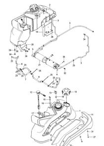 Fuel System Diagram and Parts List for Z560 (96792990200)(2019-06) Husqvarna Lawn Mower