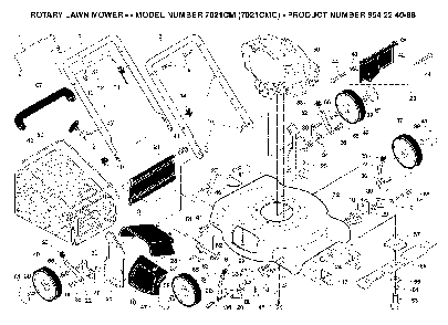 Product Complete Diagram and Parts List for 7021CMC (954224088)(2004-09) Husqvarna Lawn Mower