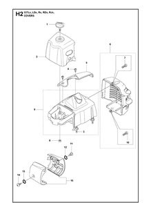 Cover Diagram and Parts List for 327LDX 20120100001-Current Husqvarna Edger