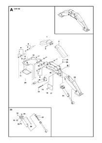 Support Legs Diagram and Parts List for DXR140 (1 & Above)(2013-08) Husqvarna Demolition Hammer
