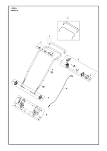 Handle Diagram and Parts List for LC251I  Husqvarna Lawn Mower