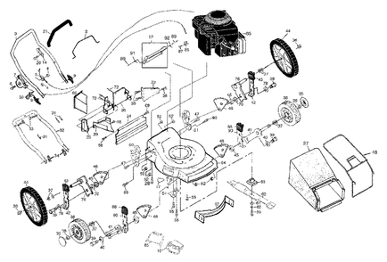 Rotary Lawn Mower Diagram and Parts List for 6022CH (954222701-A)(2000-01) Husqvarna Lawn Mower