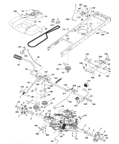 Drive Diagram and Parts List for TS348D (96043028500)(2017-11) Husqvarna Lawn Tractor