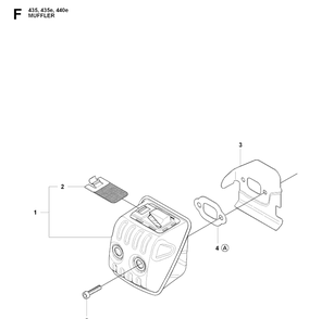 Muffler Diagram and Parts List for 440E 20090400001-20102300000 Husqvarna Chainsaw