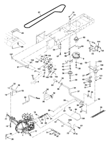 Drive Diagram and Parts List for YTH1542 (954567048-A)(2000-11) Husqvarna Lawn Tractor