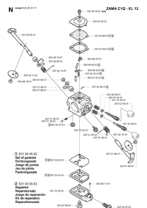 Carburetor Details Diagram and Parts List for 326P 20042300001-20062700000 Husqvarna Pole Saw