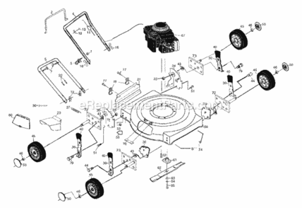 Page A Diagram and Parts List for 3CA 2000 Husqvarna Lawn Mower