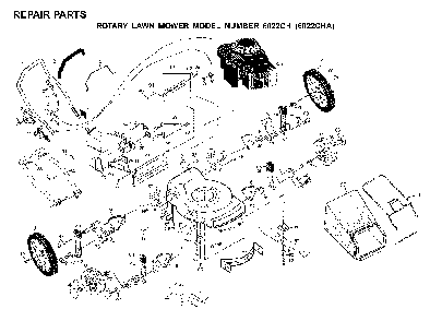 Product Complete Diagram and Parts List for 6022CHA (954222701)(2001-01) Husqvarna Lawn Mower