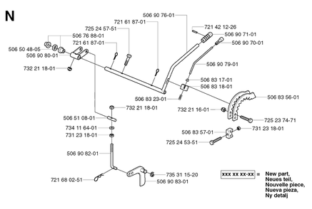 Controls 3 Diagram and Parts List for R13 2003-01 Husqvarna Lawn Tractor