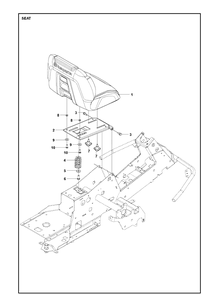 Seat Diagram and Parts List for R216T AWD Husqvarna Lawn Mower