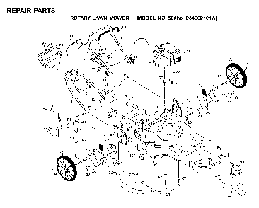 Repair Parts Diagram and Parts List for 56SFE (954065401C)(1995-04) Husqvarna Lawn Mower