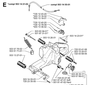 Fuel Tank Diagram and Parts List for 3120 19980900001-20000600000 Husqvarna Chainsaw