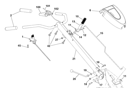 Handle Diagram and Parts List for TR317 (96093002900)(2017-09) Husqvarna Cultivator