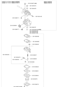 Carb Parts Diagram and Parts List for 324RX 2009-06 Husqvarna Brush Cutter