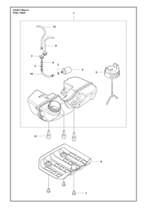 Fuel Tank Diagram and Parts List for 525RXTMARKII  Husqvarna Brush Cutter