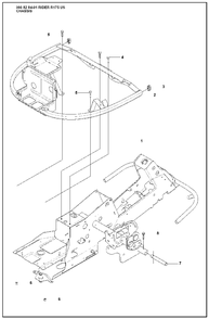 Chassis Diagram and Parts List for R175 2008-05 Husqvarna Lawn Tractor