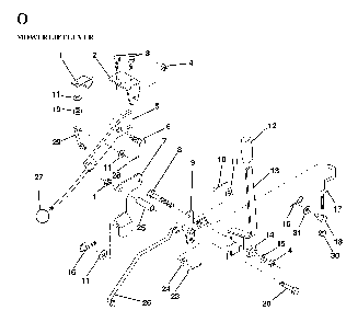 Mower Lift Lever Diagram and Parts List for LTH130 (HE13H36D, 954820001)(1997-03) Husqvarna Lawn Tractor