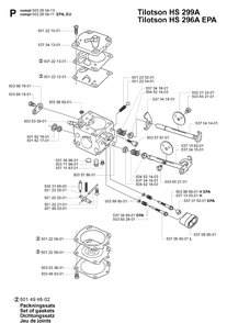 Carburetor Details Diagram and Parts List for 385XP 20051000001-20064000000 Husqvarna Chainsaw