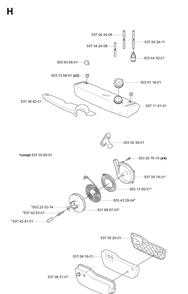 Fuel Tank, Starter And Air Filter Diagram and Parts List for 356BF 20044000001-20144899999 Husqvarna Leaf Blower / Vacuum