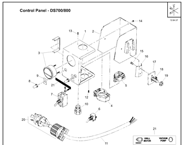 Control Panel Diagram and Parts List for DS700 (504625401)(2007-12) Husqvarna Lawn Tractor Accessories