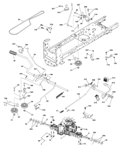 Drive Diagram and Parts List for YTH18K42 (96043025000)(2017-09) Husqvarna Lawn Tractor