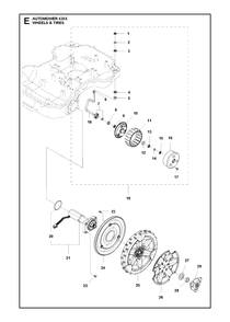 Wheels And Tires Diagram and Parts List for 430X 2016-02 Husqvarna Lawn Mower