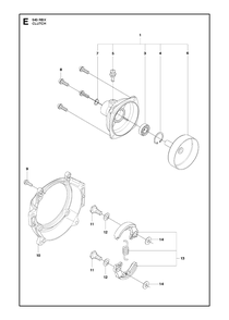 Clutch Diagram and Parts List for 543RBX 20130500001 - 20154400000 Husqvarna Brush Cutter