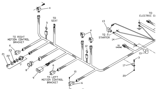 Wiring Assembly Diagram and Parts List for ZTH5225A 2000-06 Husqvarna Lawn Mower