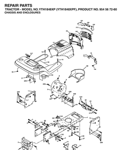 Chassis And Enclosures Diagram and Parts List for YTH1848XP (954567260)(2003-06) Husqvarna Lawn Tractor