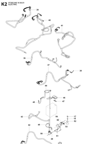 Electrical 3 Diagram and Parts List for PT26D (965160601)(2008-02) Husqvarna Lawn Mower