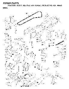 Drive Diagram and Parts List for LT120 (954140002A)(1997-01) Husqvarna Lawn Tractor