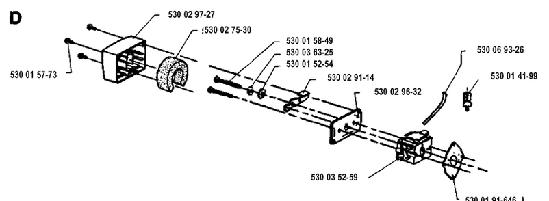 Carburetor And Air Filter Diagram and Parts List for 26LC 19931800001-Current Husqvarna Edger