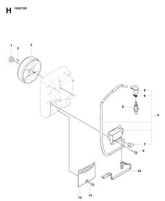 Ignition System And Clutch Diagram and Parts List for 150BF 20071800001-20084000000 Husqvarna Leaf Blower / Vacuum