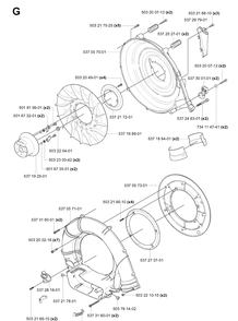 Fan Diagram and Parts List for 356BF 20044000001-20144899999 Husqvarna Leaf Blower / Vacuum