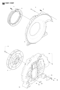 Fan Diagram and Parts List for 180BT 20084000001 & Above Husqvarna Leaf Blower / Vacuum