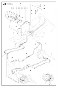 Hydraulic Pump - Motor 2 Diagram and Parts List for PF21AWD (965192501)(2009-04) Husqvarna Lawn Tractor