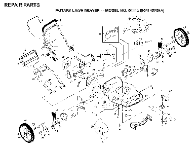 Repair Parts Diagram and Parts List for 560HS (954140058A)(1998-02) Husqvarna Lawn Mower