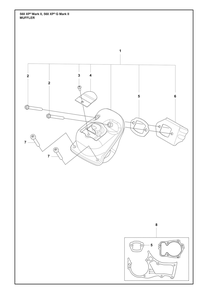 Muffler Diagram and Parts List for 560XPMARKII  Husqvarna Chainsaw