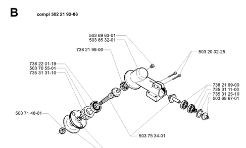 Bevel Gear Diagram and Parts List for 322E 19994000001-20010100000 Husqvarna Edger