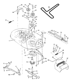 42-Inch Mower Diagram and Parts List for YT160 (954000582-A)(1993-01) Husqvarna Lawn Tractor