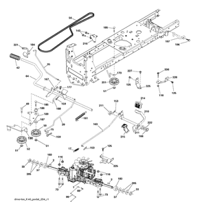 Drive Diagram and Parts List for TS142 (96041044000)(2019-09) Husqvarna Lawn Tractor