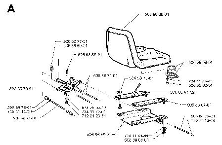 Seat Diagram and Parts List for RIDER1030BIOCLIP 1997-05 Husqvarna Lawn Tractor